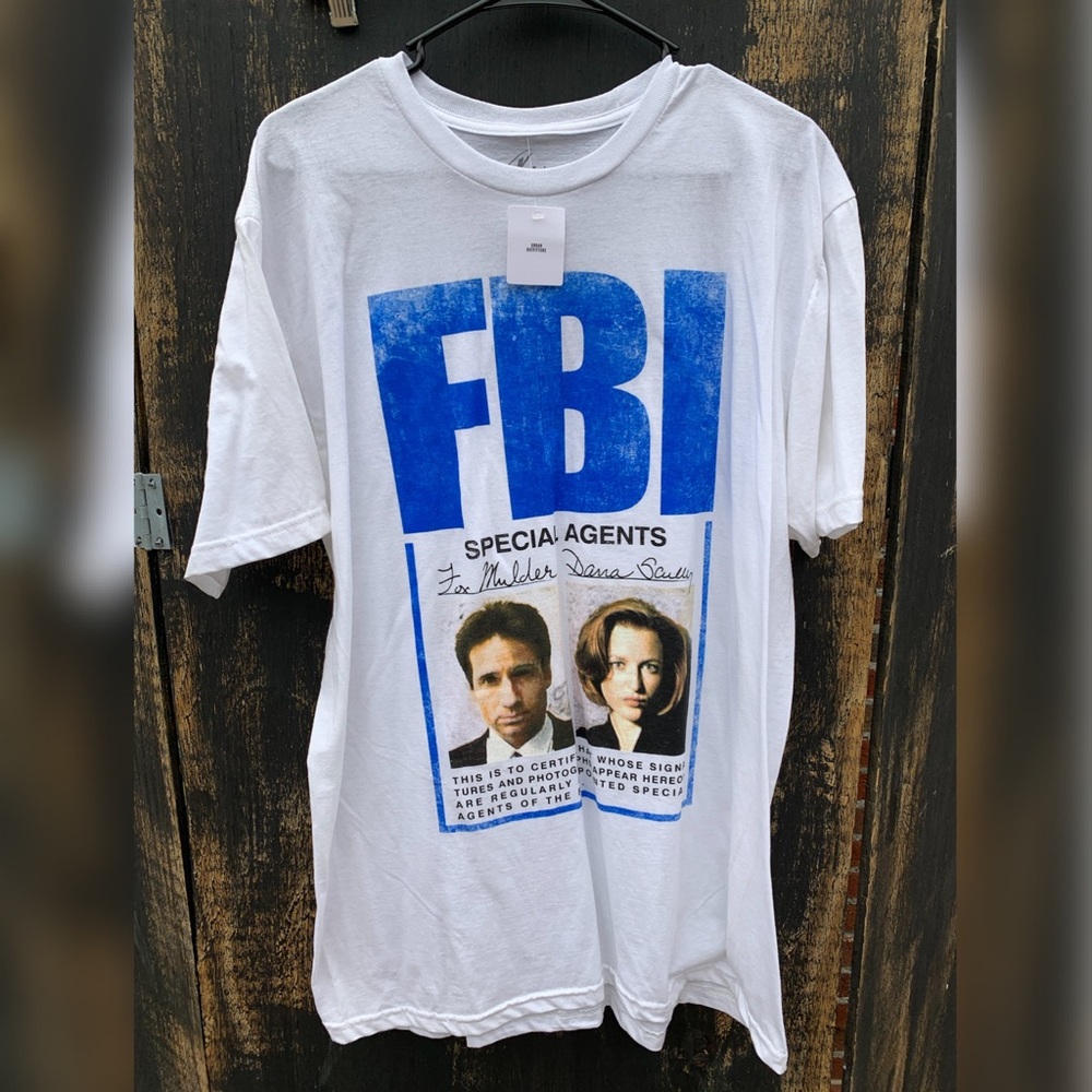 X Files Mens White T-shirt XL NWT
